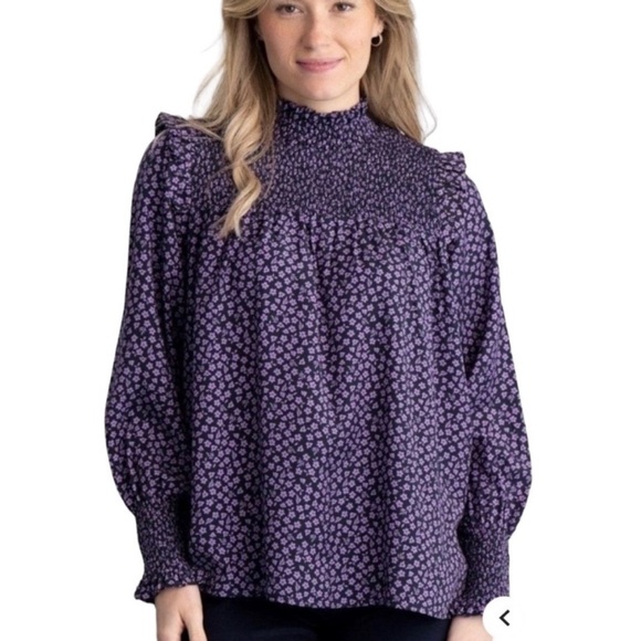 Barbour Midhurst floral Print Long Sleeve Blouse Top size 6 NWT - Picture 1 of 4